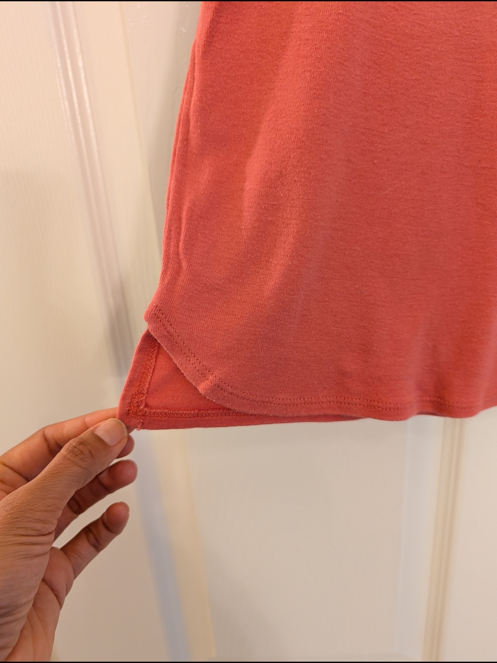 BCBG Short Sleeve Pocket Crop Top - Coral - Picture 3 of 7